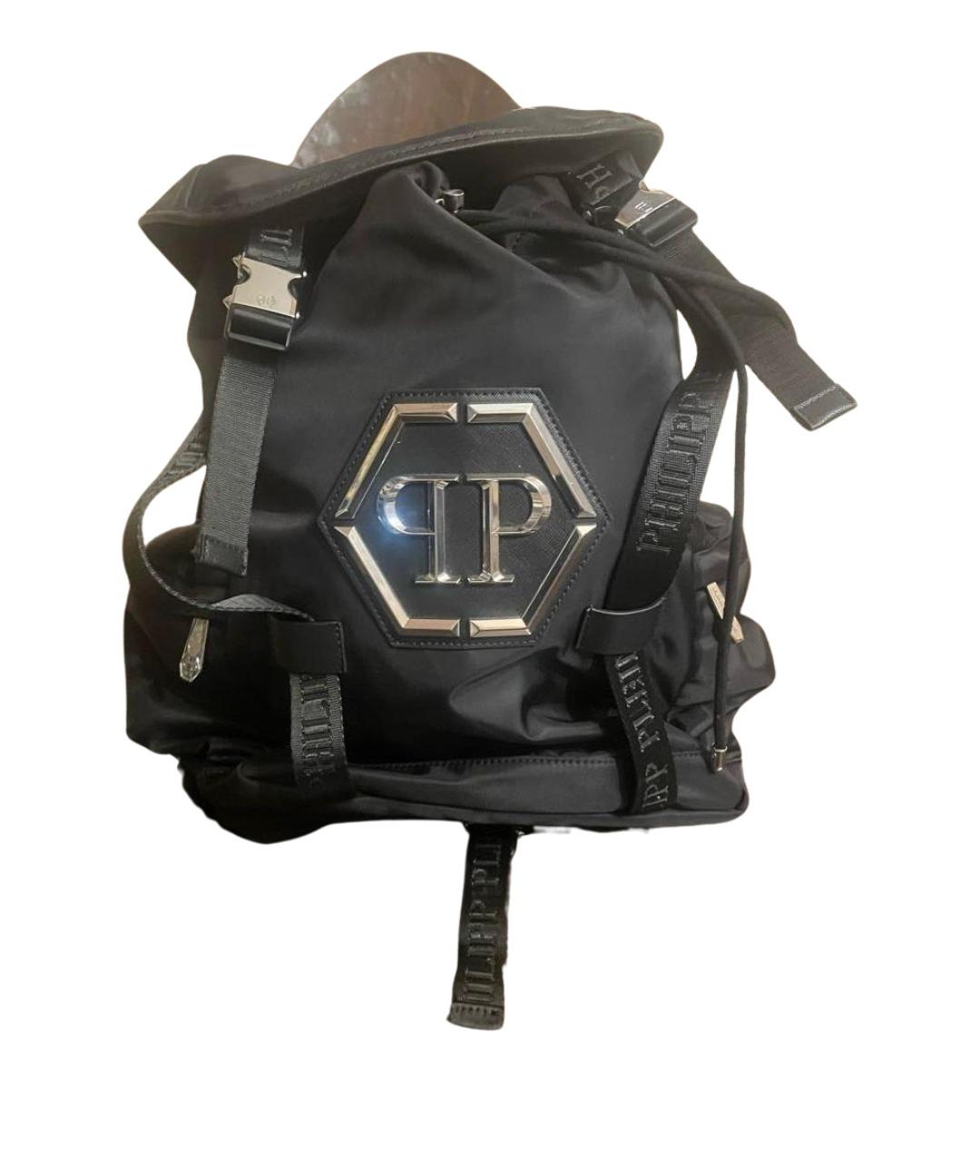 PHILIPP PLEIN Черный синтетический рюкзак, фото 1