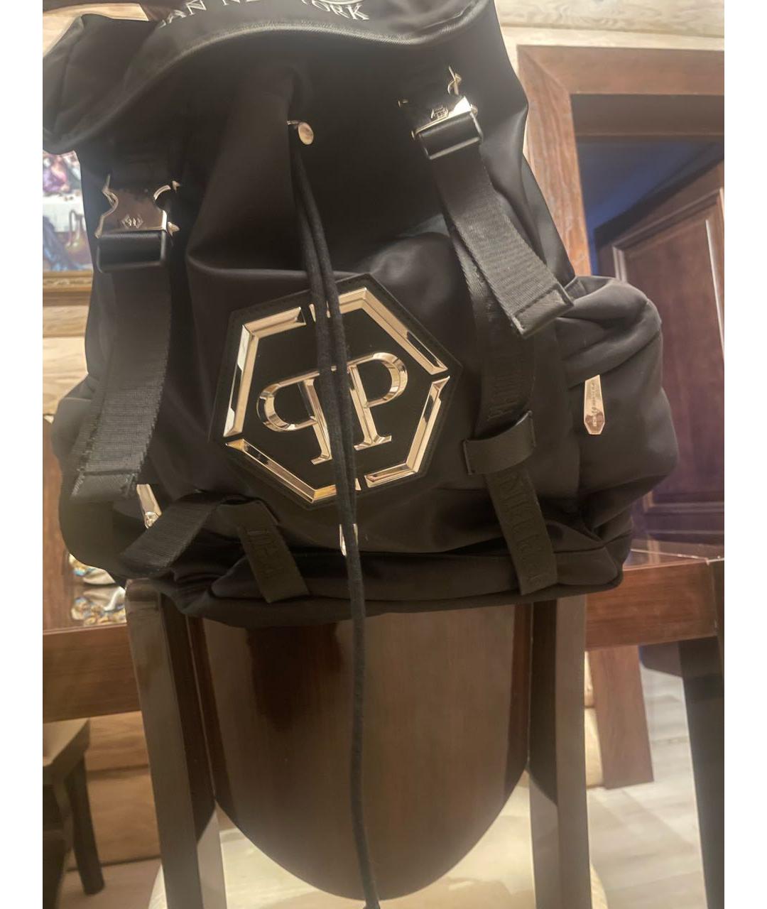 PHILIPP PLEIN Черный синтетический рюкзак, фото 2