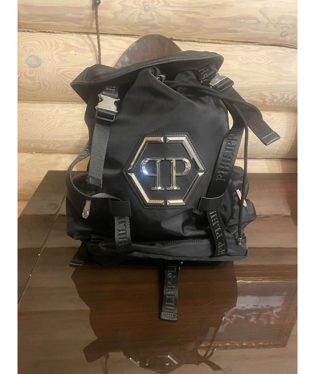 PHILIPP PLEIN Черный синтетический рюкзак, фото 4