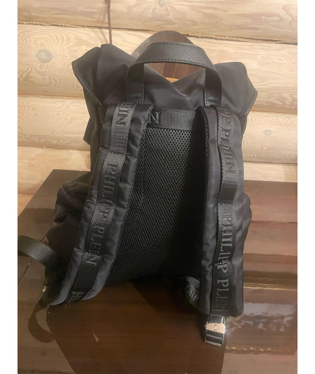 PHILIPP PLEIN Черный синтетический рюкзак, фото 3