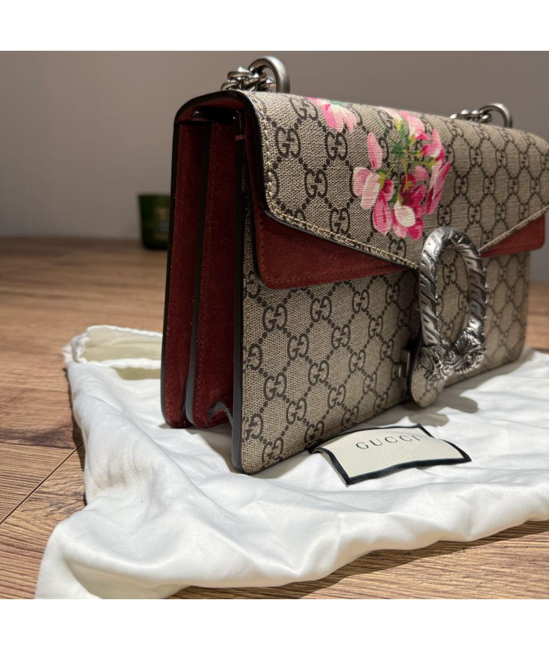 GUCCI Бежевая кожаная сумка через плечо, фото 3