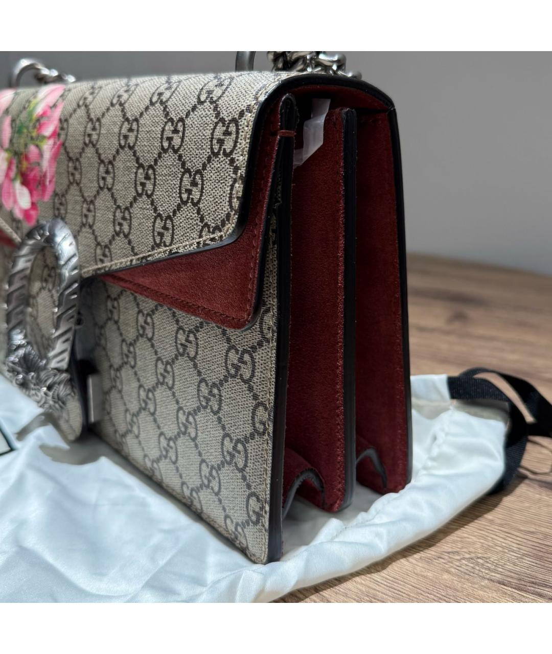 GUCCI Бежевая кожаная сумка через плечо, фото 4