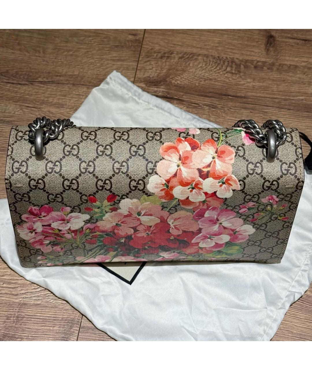 GUCCI Бежевая кожаная сумка через плечо, фото 5