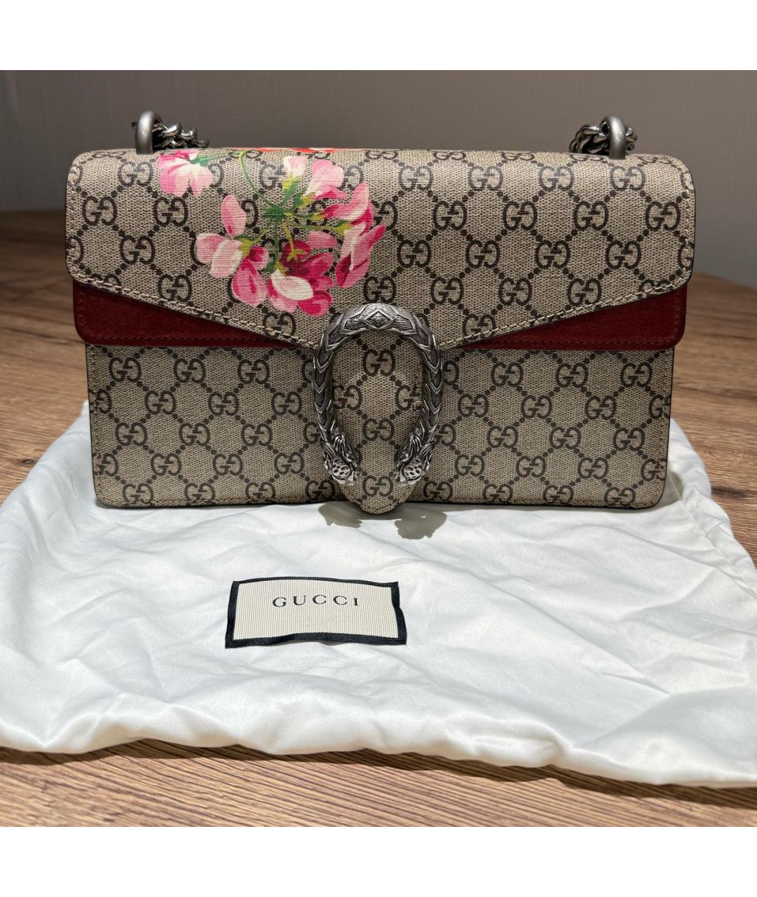 GUCCI Бежевая кожаная сумка через плечо, фото 9