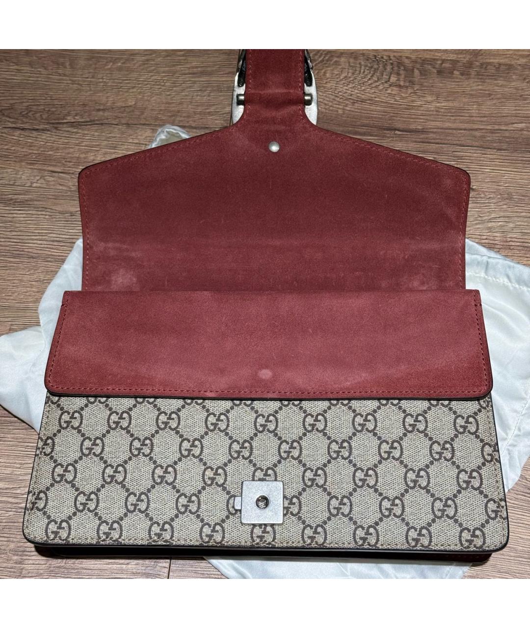 GUCCI Бежевая кожаная сумка через плечо, фото 6