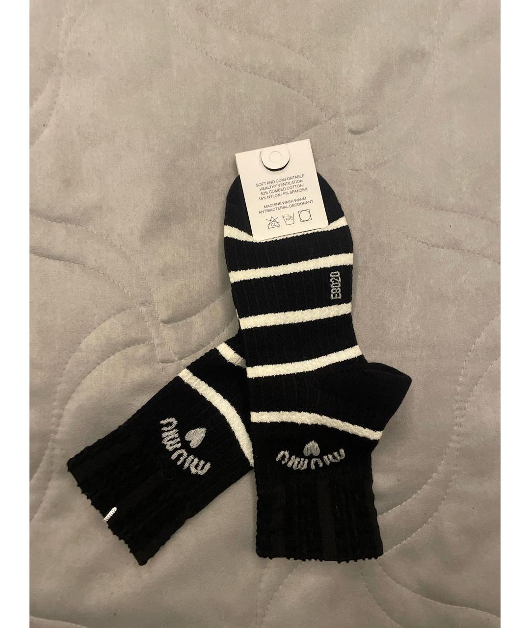 MIU MIU Черные носки, чулки и колготы, фото 4