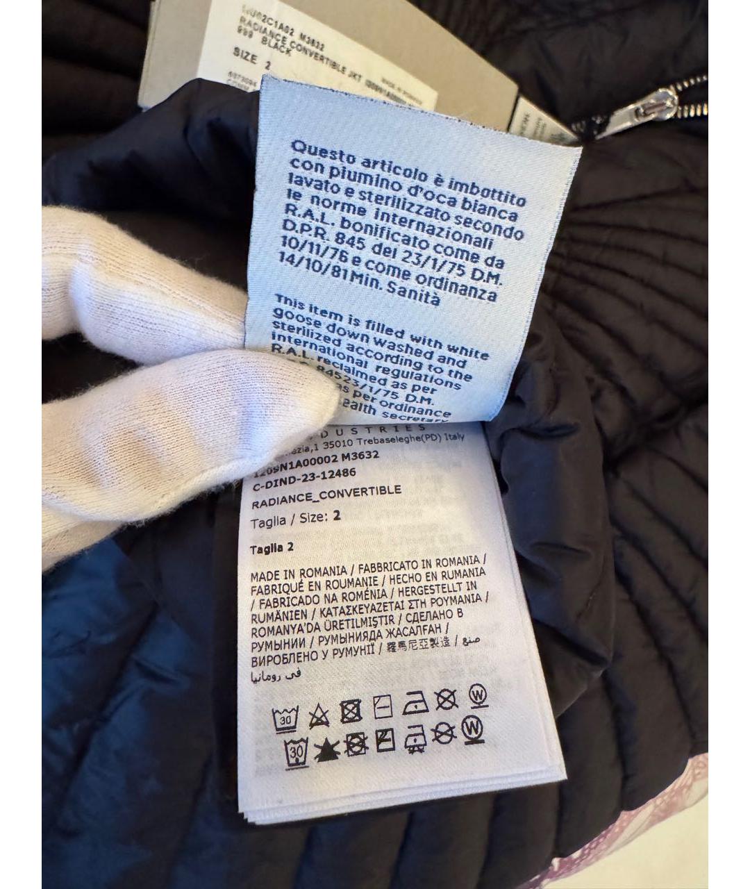 MONCLER Черный полиамидовый пуховик, фото 6