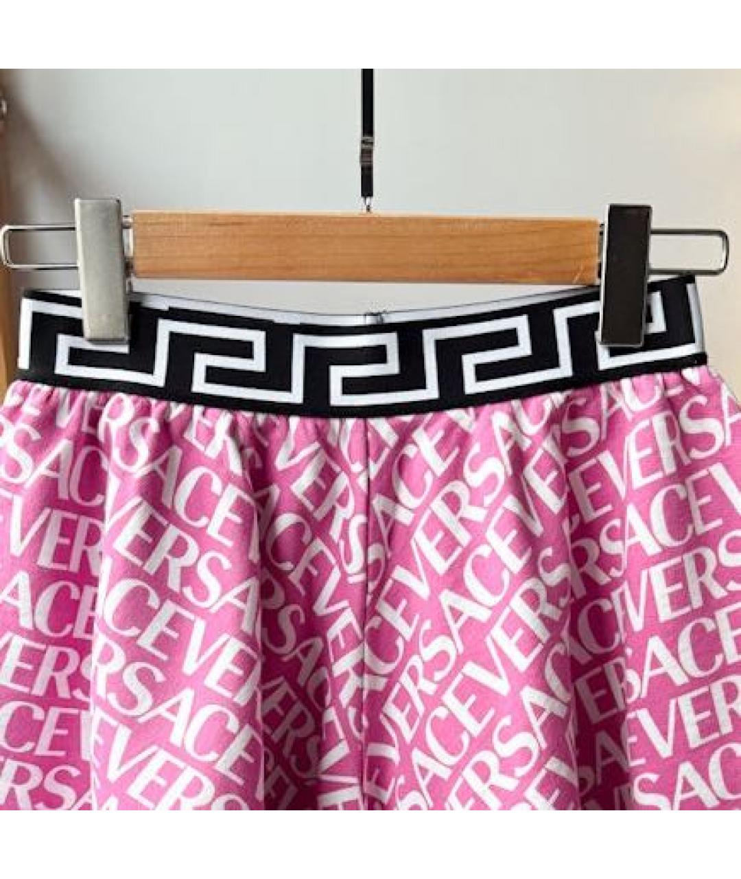 VERSACE Розовые хлопковые брюки и шорты, фото 3