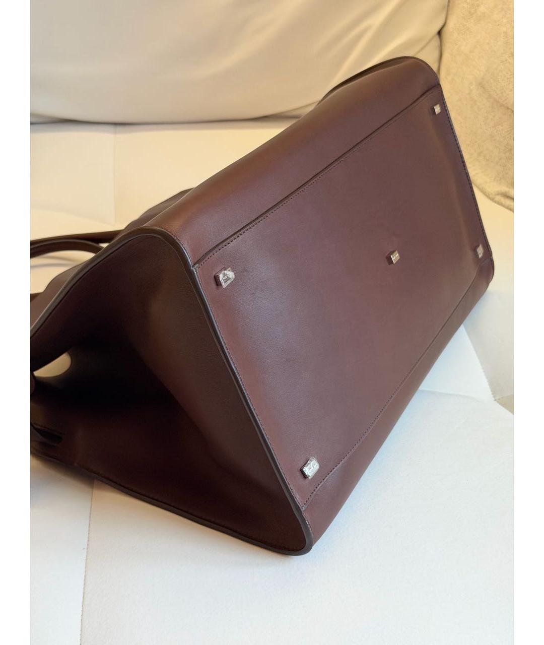 THE ROW Бордовая кожаная сумка с короткими ручками, фото 6