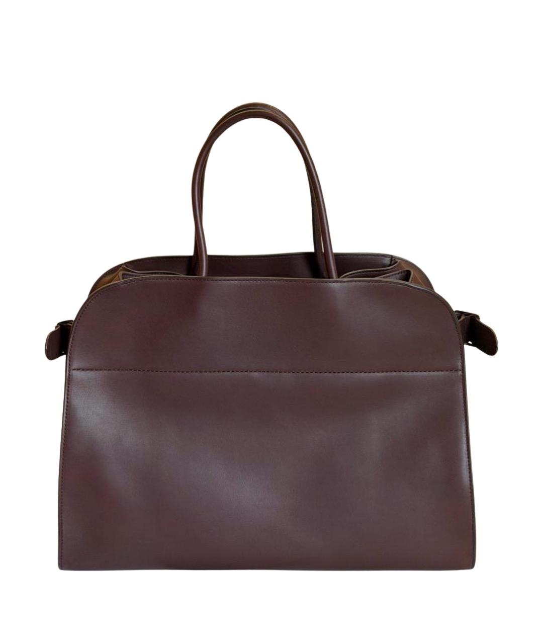 THE ROW Бордовая кожаная сумка с короткими ручками, фото 1