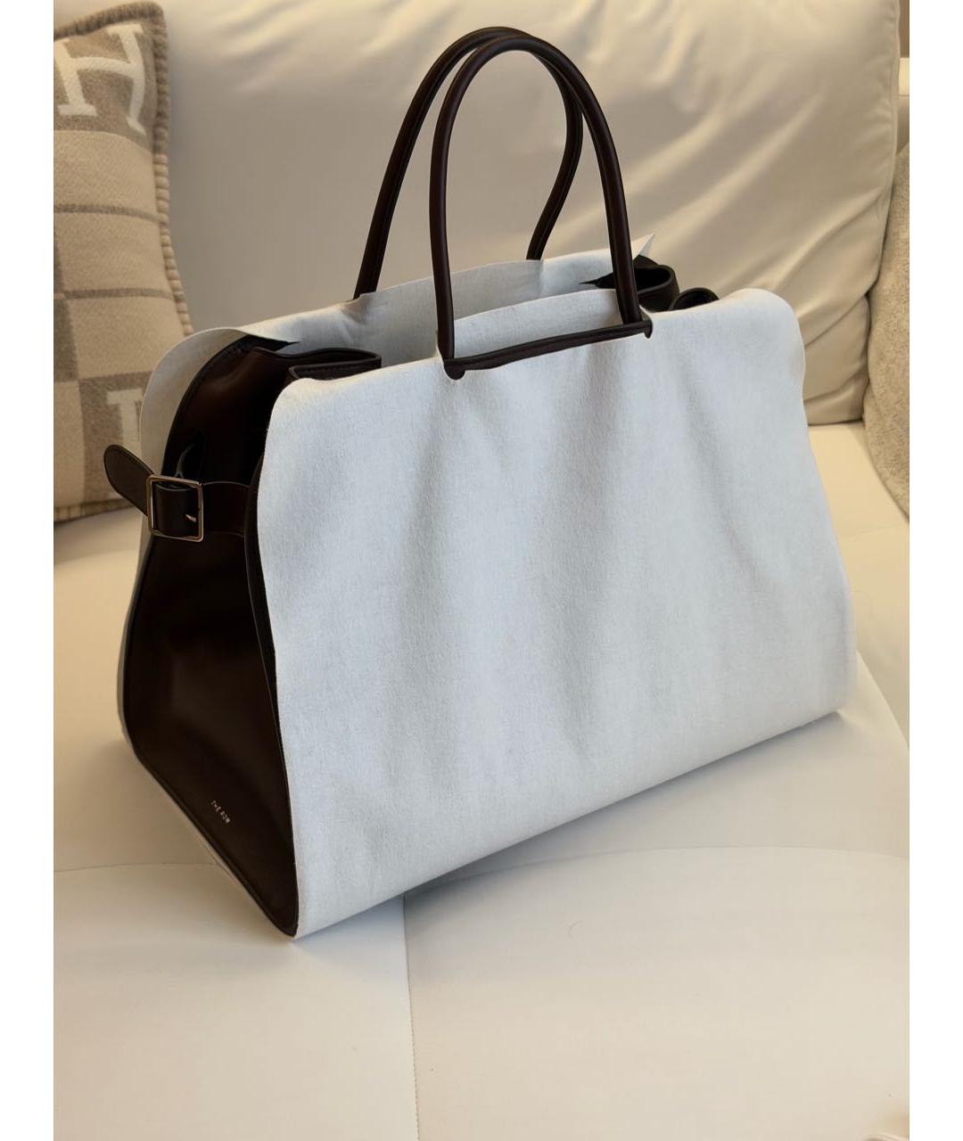 THE ROW Бордовая кожаная сумка с короткими ручками, фото 7