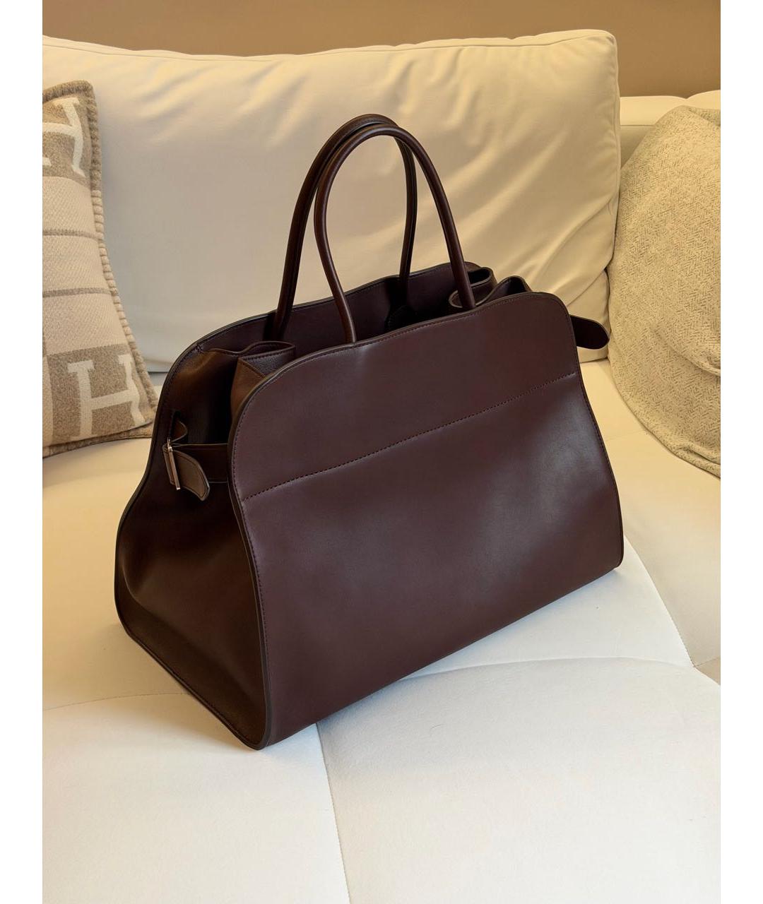 THE ROW Бордовая кожаная сумка с короткими ручками, фото 2