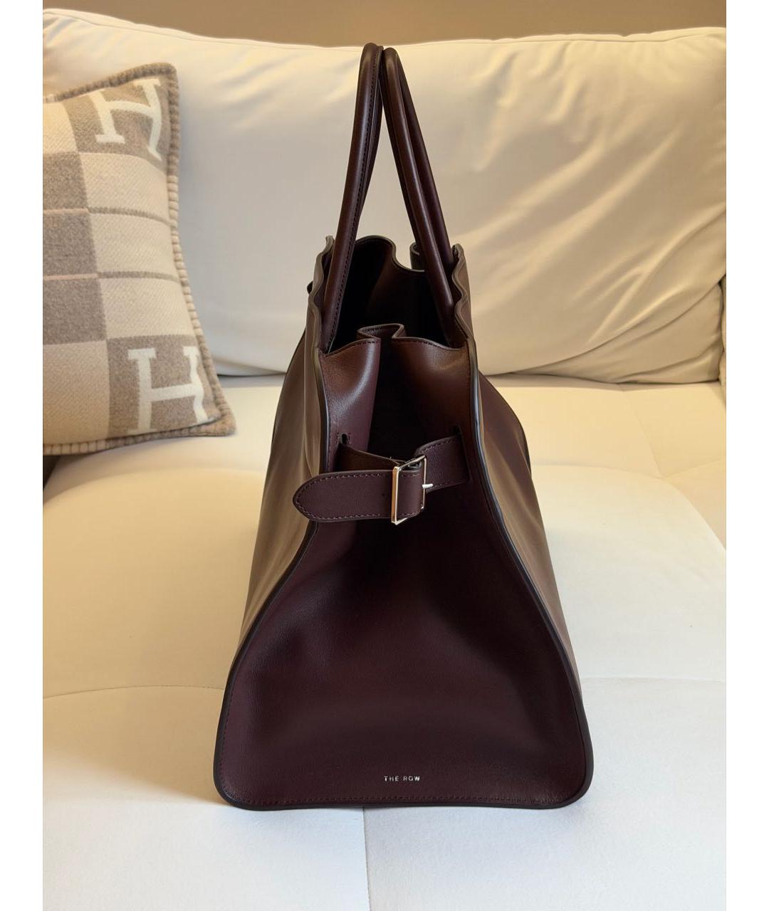 THE ROW Бордовая кожаная сумка с короткими ручками, фото 3