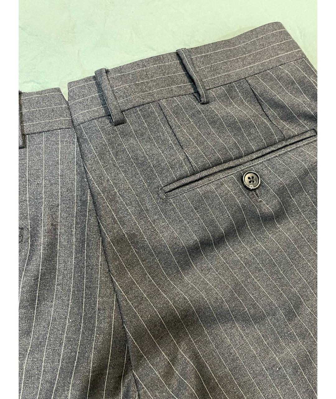 CORNELIANI Серые шерстяные классические брюки, фото 4