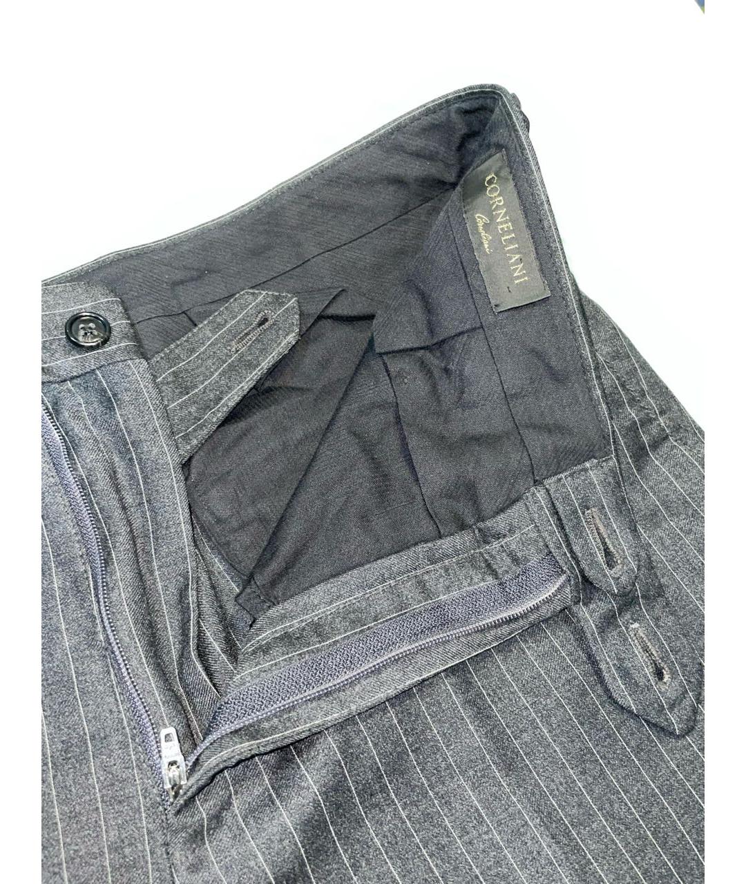 CORNELIANI Серые шерстяные классические брюки, фото 3
