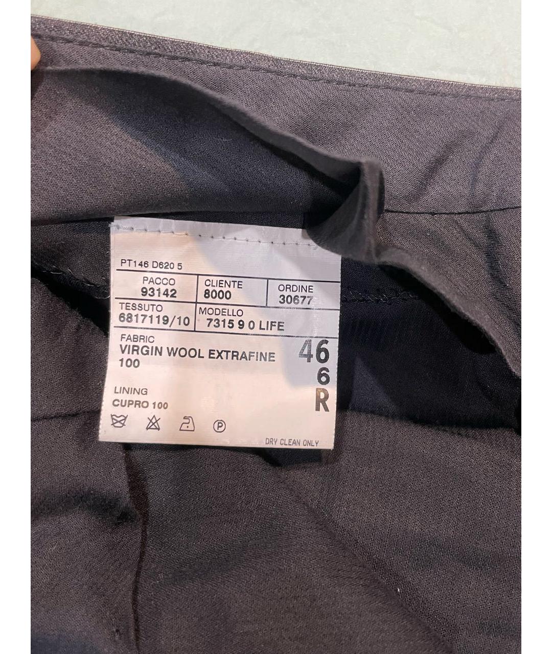 CORNELIANI Серые шерстяные классические брюки, фото 5