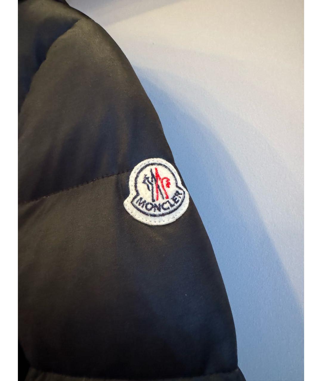 MONCLER Черный полиэстеровый пуховик, фото 2