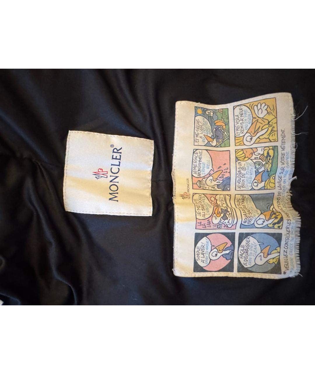 MONCLER Черный полиэстеровый пуховик, фото 7