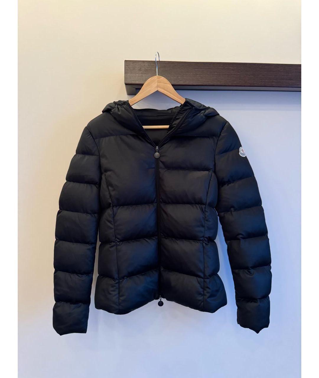 MONCLER Черный полиэстеровый пуховик, фото 8