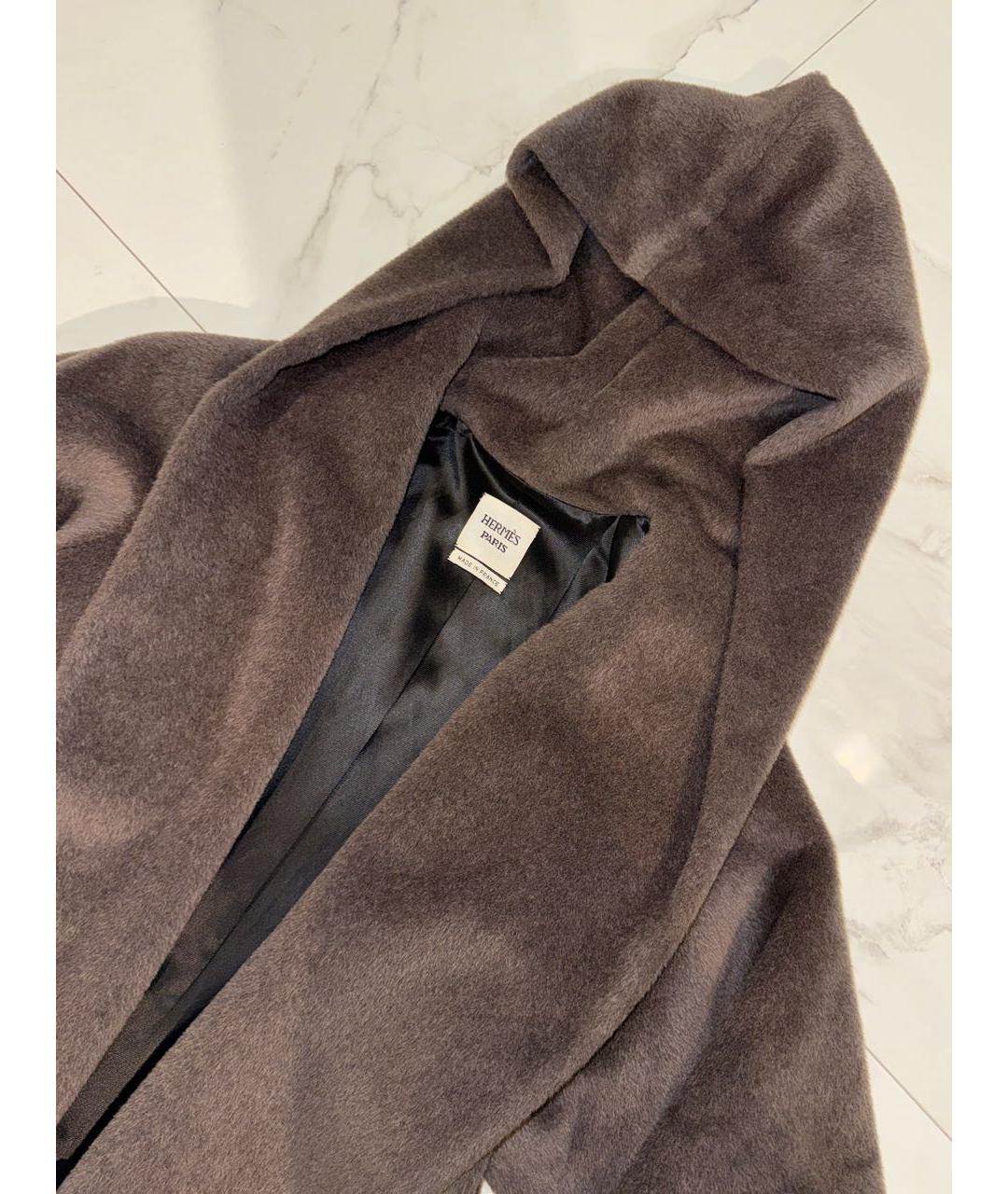 HERMES Коричневое кашемировое пальто, фото 3