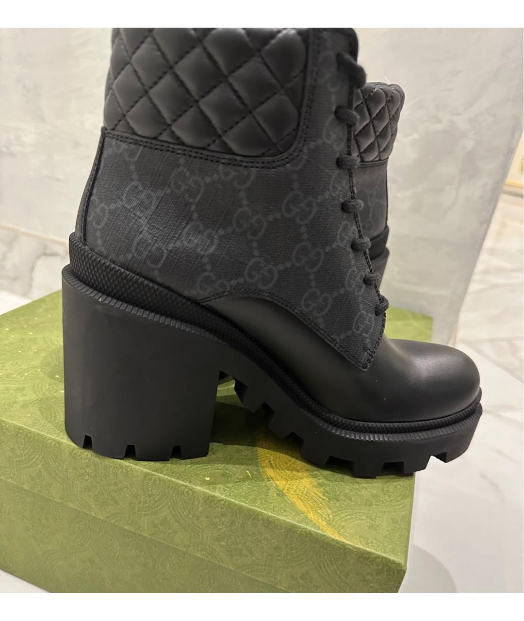 GUCCI Черные кожаные ботильоны, фото 5