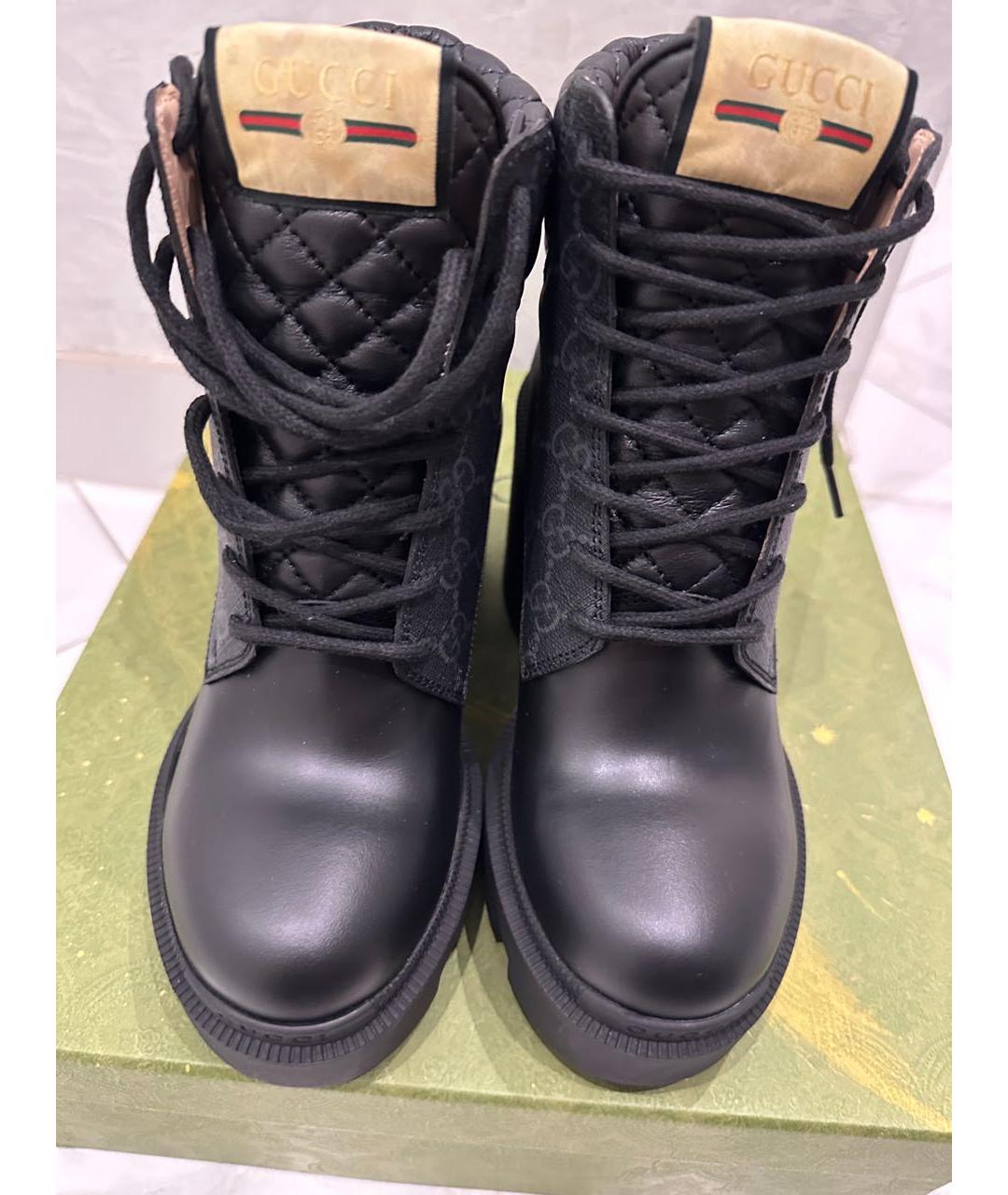 GUCCI Черные кожаные ботильоны, фото 2