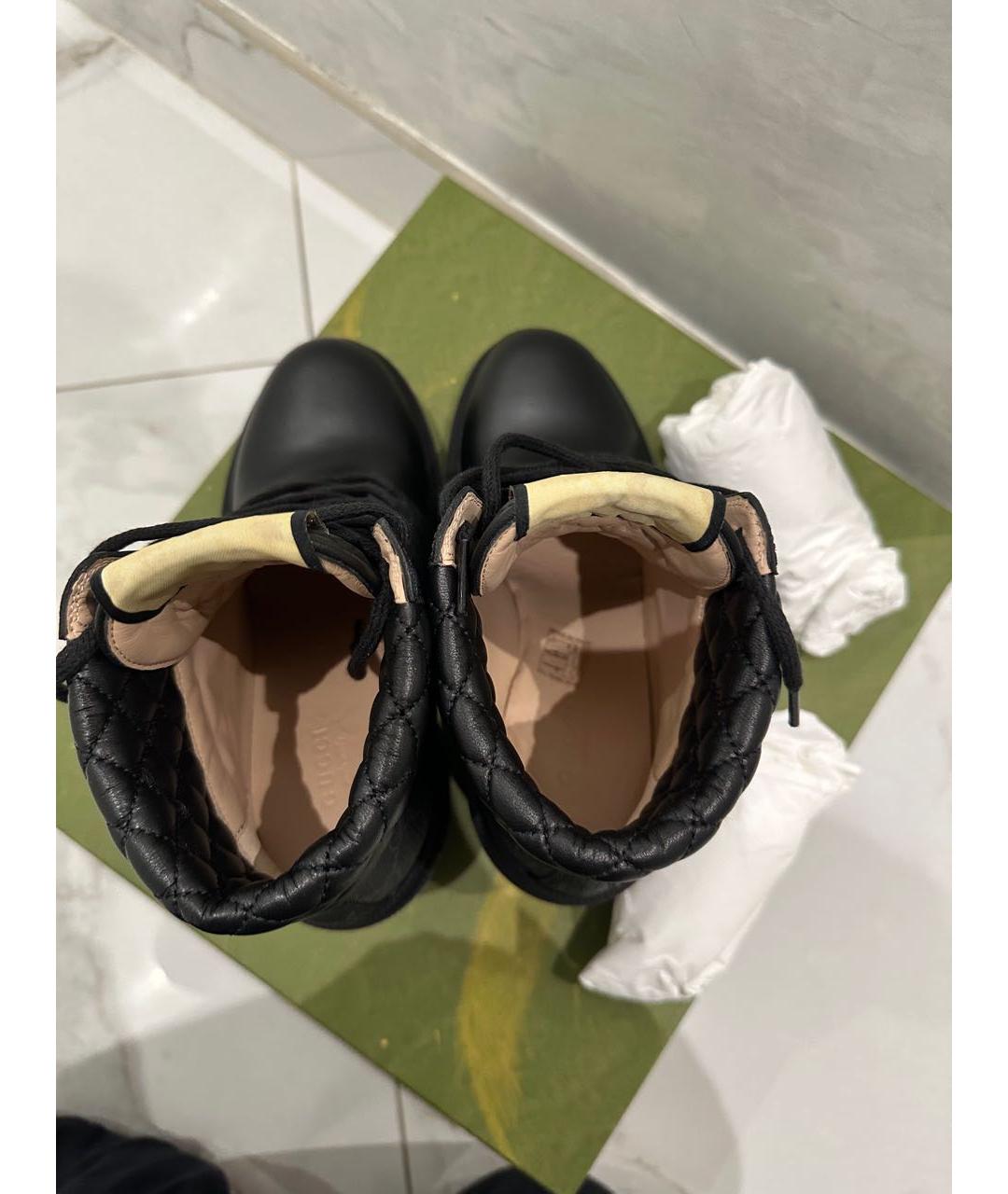 GUCCI Черные кожаные ботильоны, фото 3