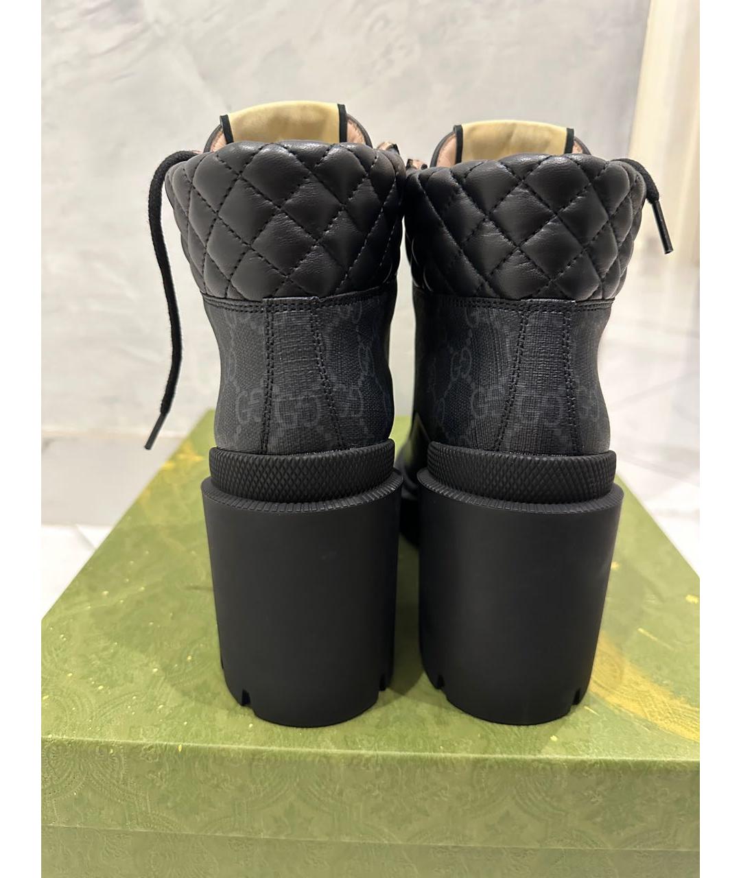 GUCCI Черные кожаные ботильоны, фото 4