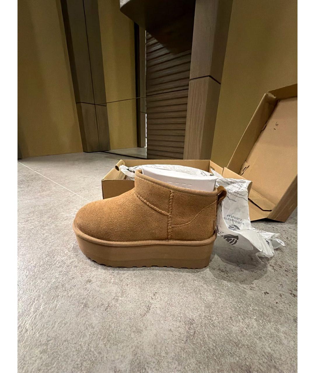UGG AUSTRALIA Оранжевое замшевые ботинки, фото 7