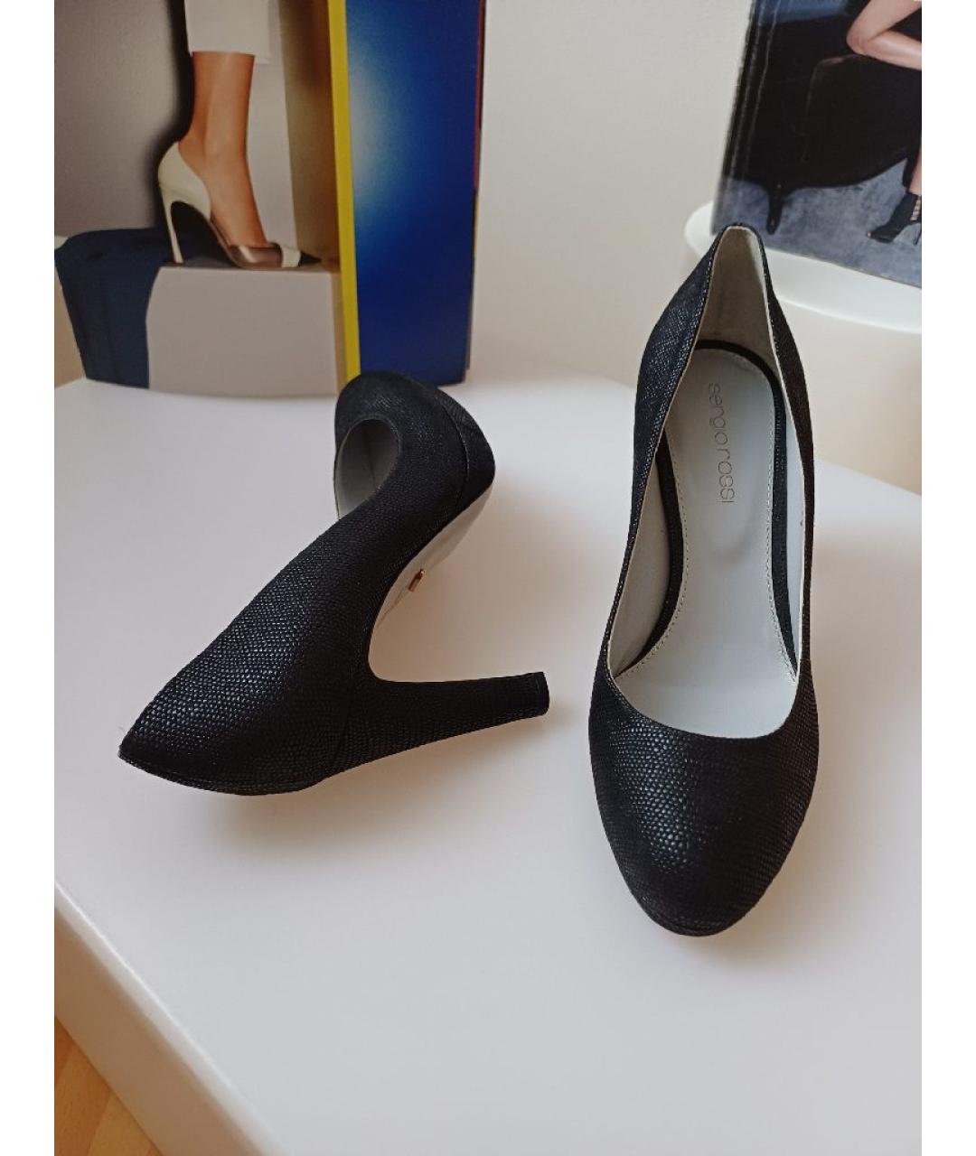 SERGIO ROSSI Черные кожаные туфли, фото 5