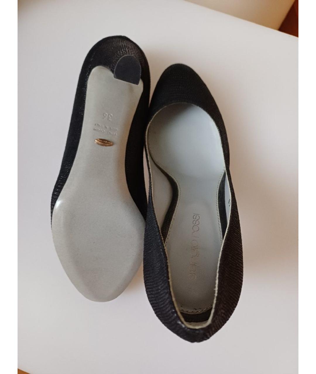 SERGIO ROSSI Черные кожаные туфли, фото 8