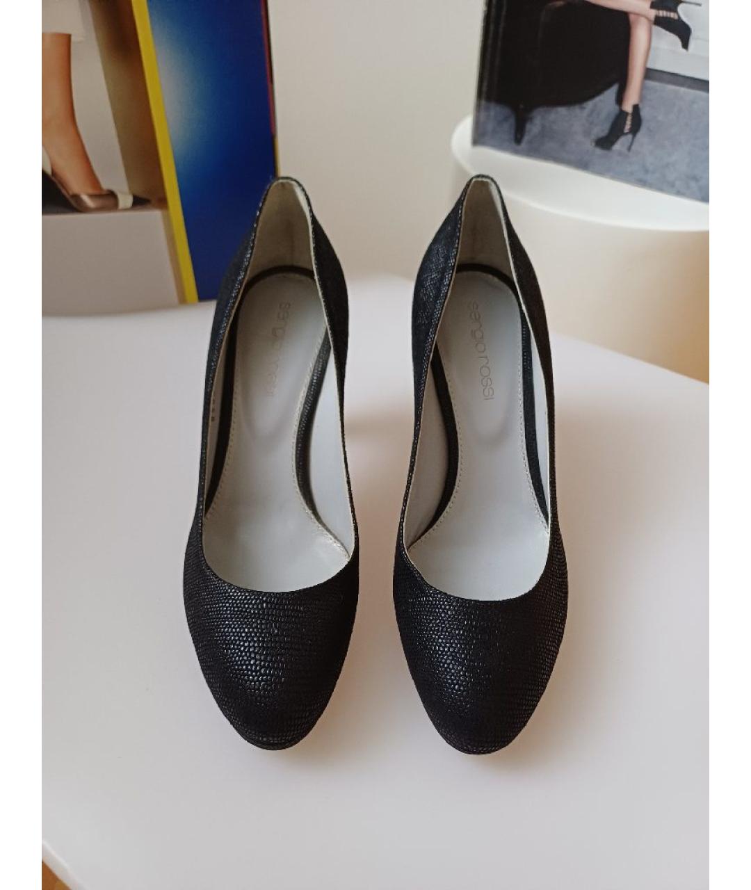 SERGIO ROSSI Черные кожаные туфли, фото 6