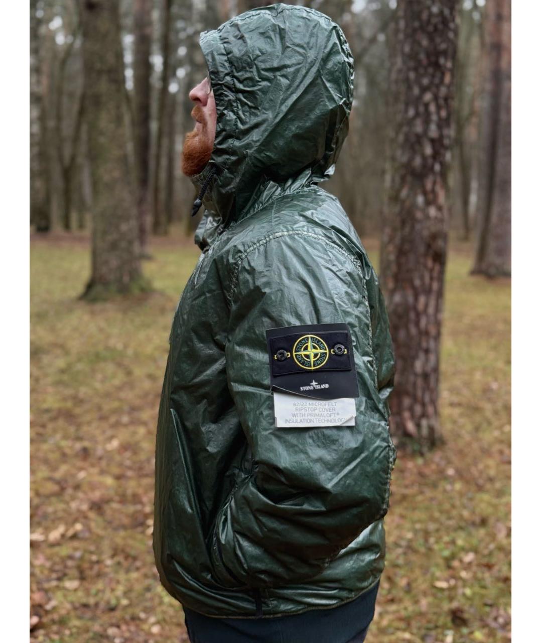 STONE ISLAND Зеленая полиамидовая куртка, фото 6