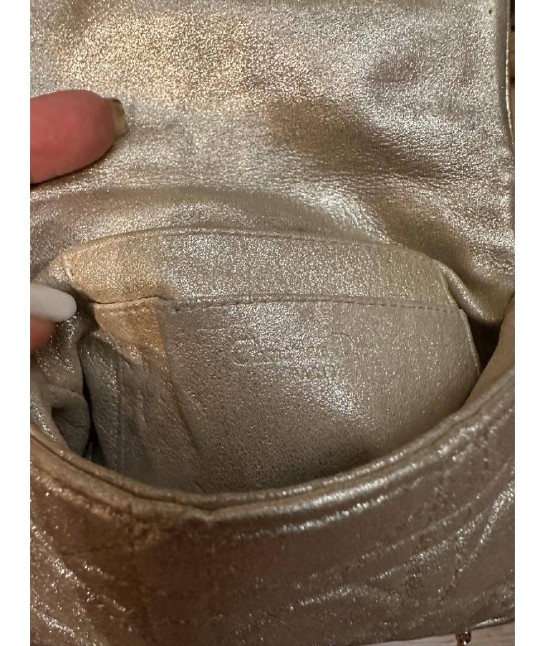 CHRISTIAN DIOR Серебряная кожаная сумка через плечо, фото 4