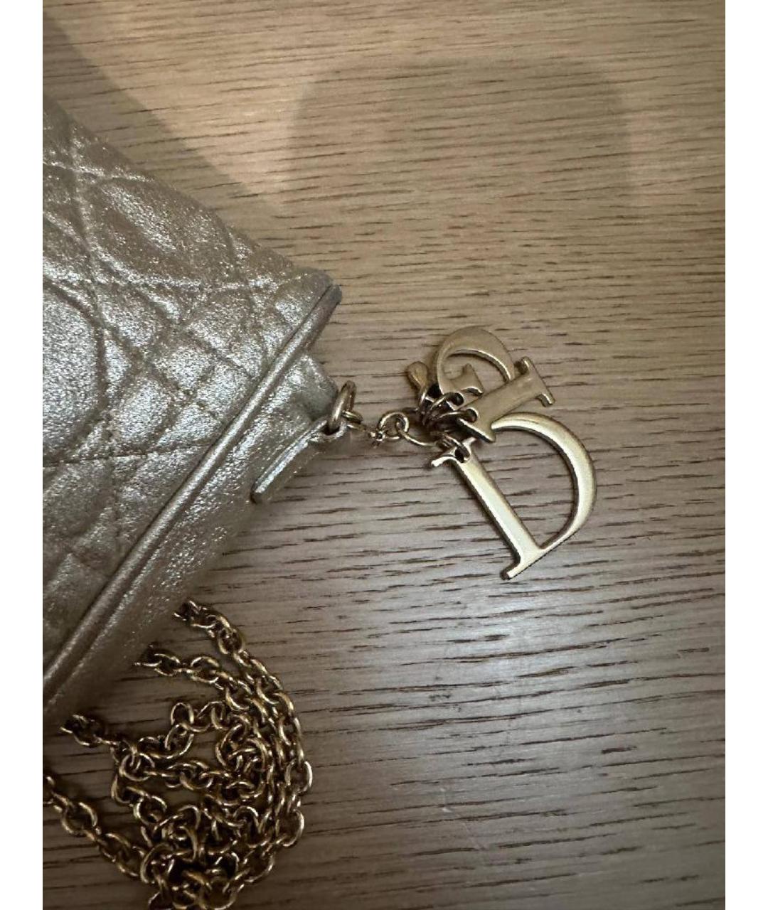 CHRISTIAN DIOR Серебряная кожаная сумка через плечо, фото 8