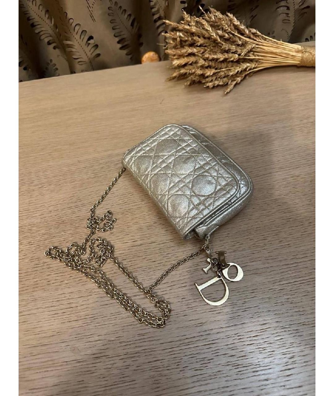 CHRISTIAN DIOR Серебряная кожаная сумка через плечо, фото 9