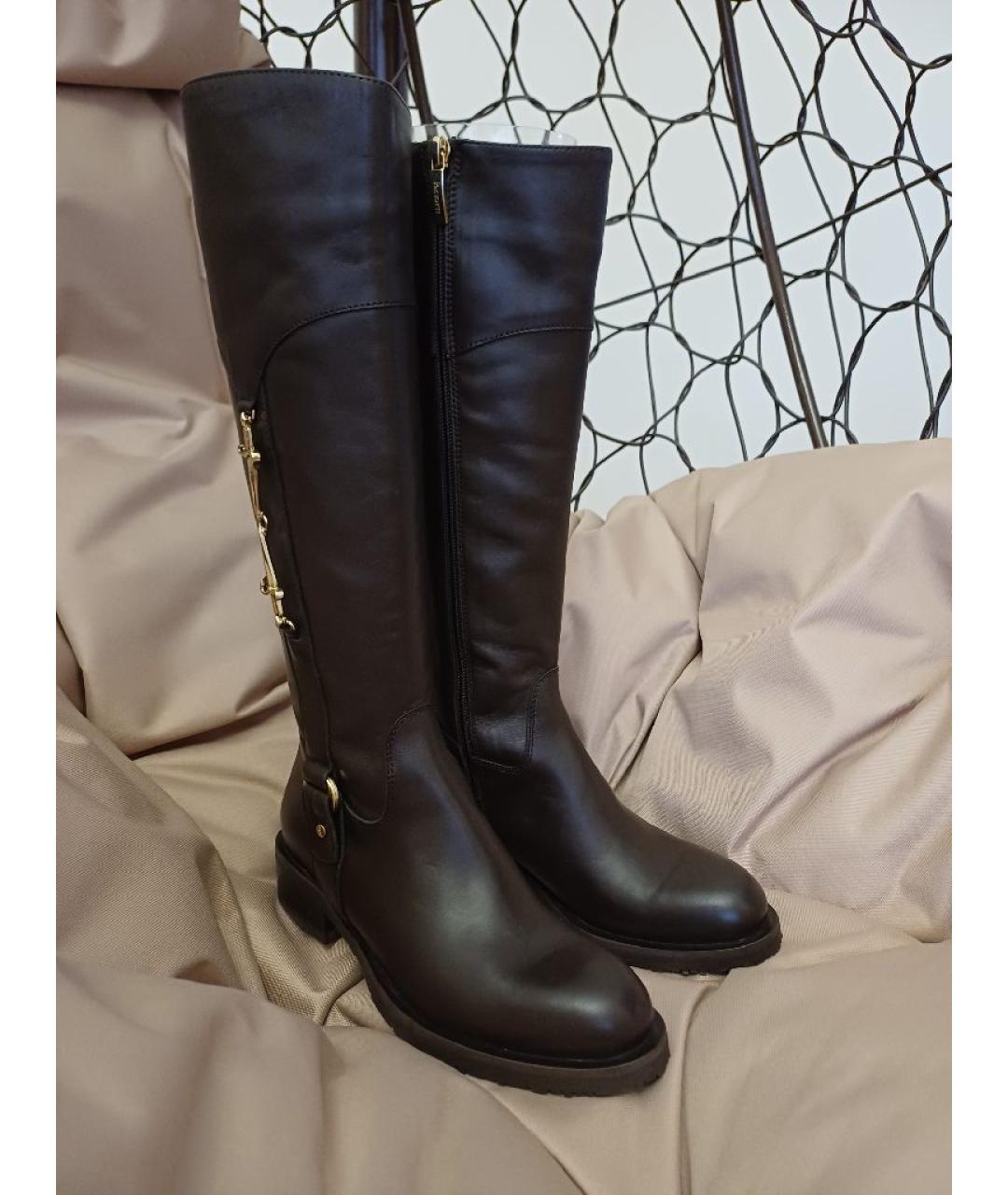 CESARE PACIOTTI Коричневые кожаные сапоги, фото 6