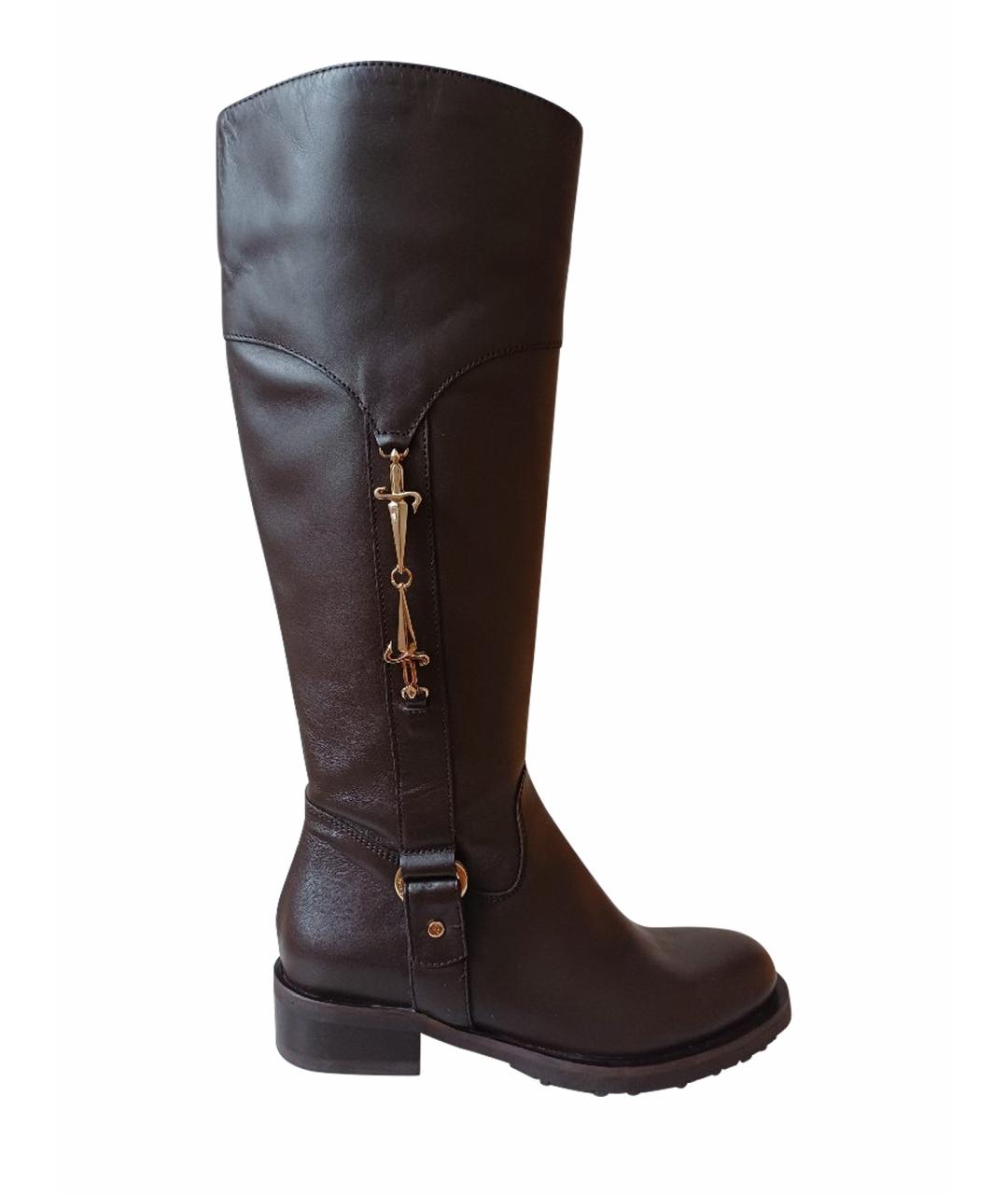 CESARE PACIOTTI Коричневые кожаные сапоги, фото 1