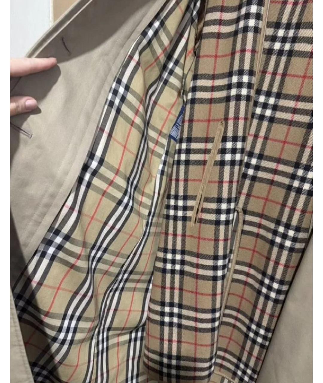 BURBERRY Бежевый хлопковый тренч/плащ, фото 5
