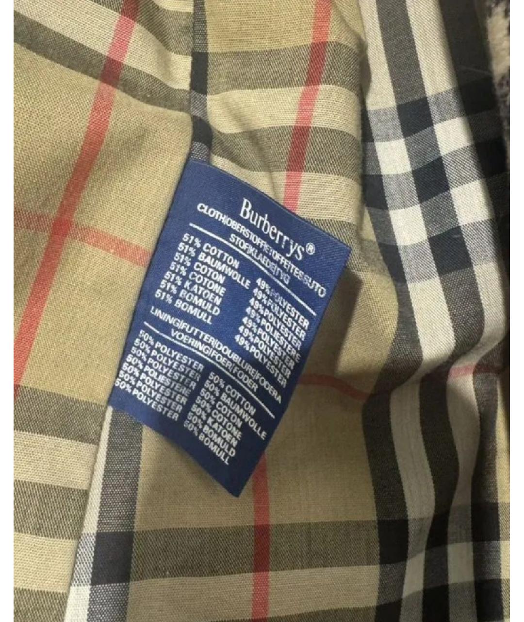 BURBERRY Бежевый хлопковый тренч/плащ, фото 3