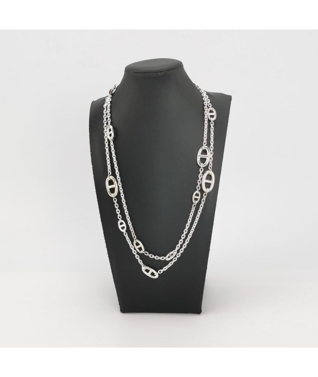 HERMES Серебряное серебряное колье, фото 2