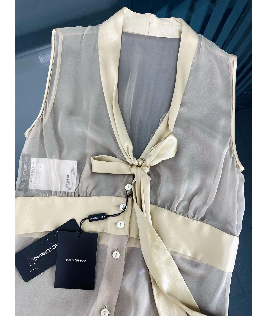 DOLCE&GABBANA Бежевая шелковая блузы, фото 3