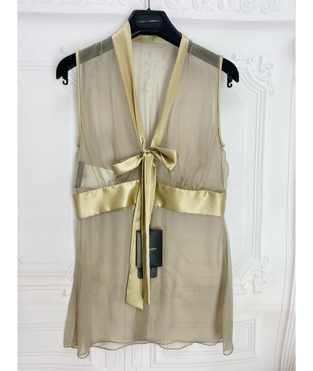 DOLCE&GABBANA Бежевая шелковая блузы, фото 5