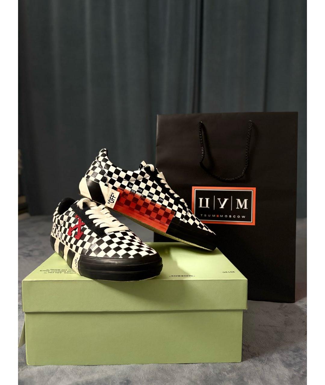 OFF-WHITE Белые текстильные низкие кроссовки / кеды, фото 2