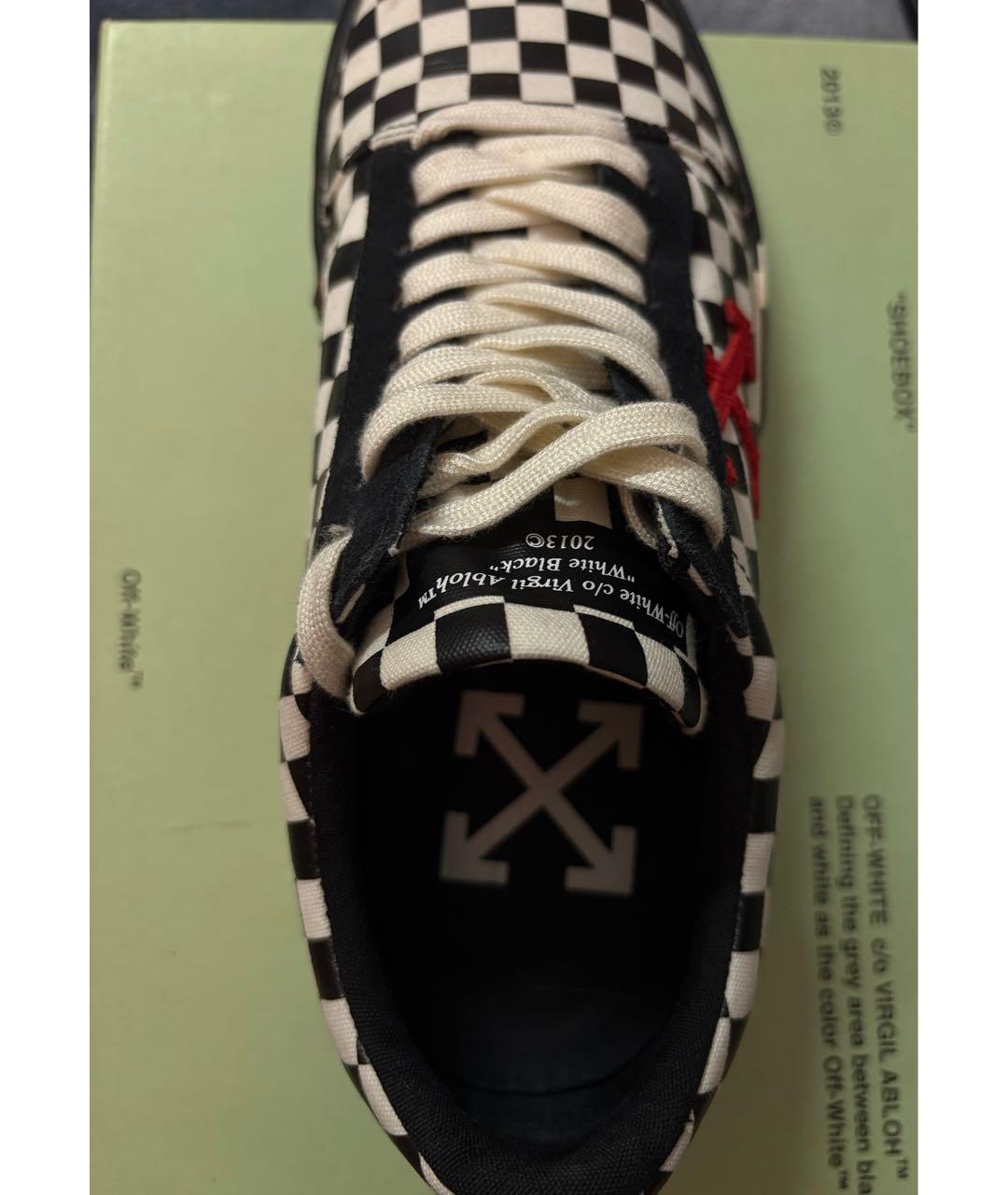 OFF-WHITE Белые текстильные низкие кроссовки / кеды, фото 4