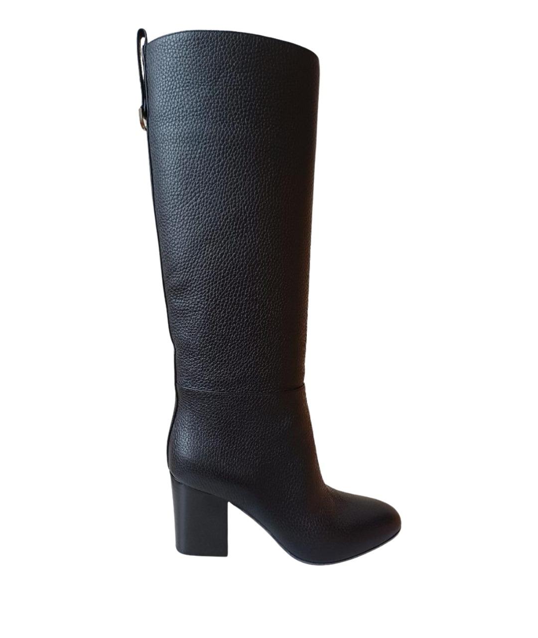 SERGIO ROSSI Черные кожаные сапоги, фото 1