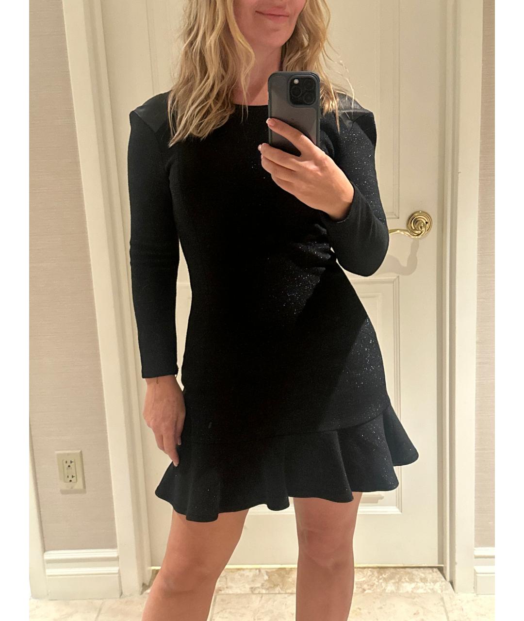 SANDRO Черное шерстяное повседневное платье, фото 8