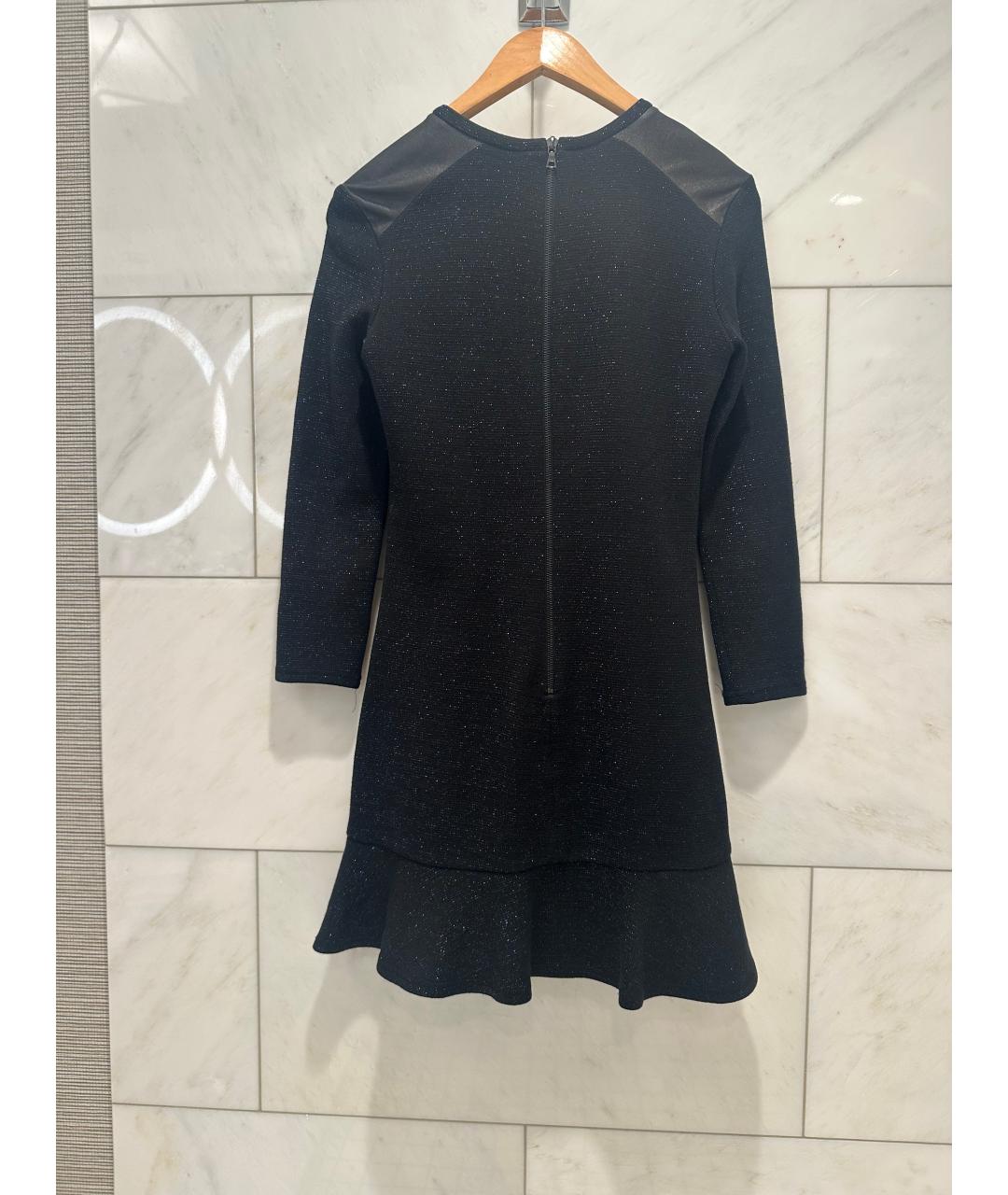 SANDRO Черное шерстяное повседневное платье, фото 3