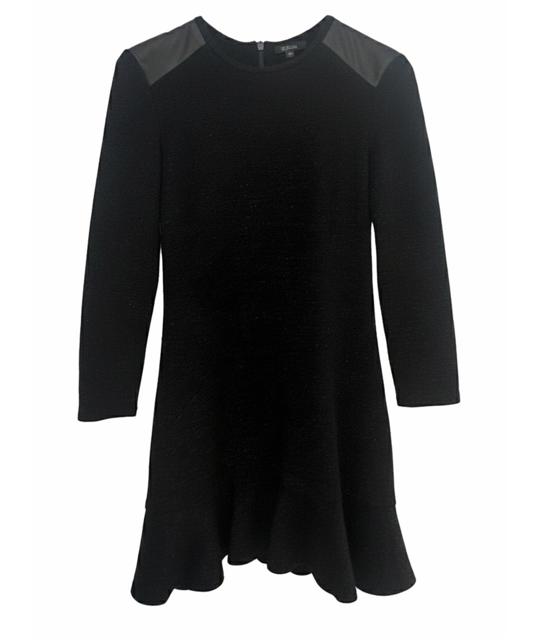 SANDRO Черное шерстяное повседневное платье, фото 9