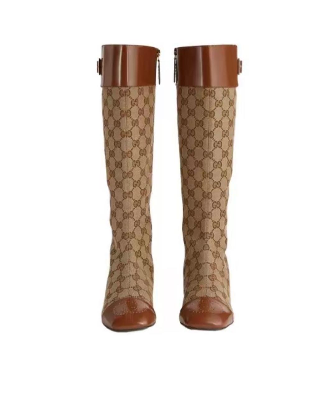 GUCCI Бежевые сапоги, фото 6